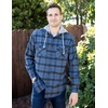 image:imageGioberti Mens Removable Hoodie 100 Cotton Plaid Checkered Flannel Button Down Shirt102  Red  Navy