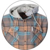 image:imageGioberti Mens Removable Hoodie 100 Cotton Plaid Checkered Flannel Button Down Shirt1084  Turquoise  Sherbert Orange