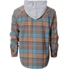 image:imageGioberti Mens Removable Hoodie 100 Cotton Plaid Checkered Flannel Button Down Shirt1084  Turquoise  Sherbert Orange