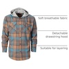 image:imageGioberti Mens Removable Hoodie 100 Cotton Plaid Checkered Flannel Button Down Shirt1084  Turquoise  Sherbert Orange