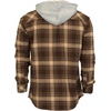 image:imageGioberti Mens Removable Hoodie 100 Cotton Plaid Checkered Flannel Button Down Shirt1117  Brown  Khaki Highlight