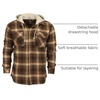 image:imageGioberti Mens Removable Hoodie 100 Cotton Plaid Checkered Flannel Button Down Shirt1117  Brown  Khaki Highlight