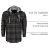 image:imageGioberti Mens Removable Hoodie 100 Cotton Plaid Checkered Flannel Button Down Shirt1118  Black  Gray  Khaki