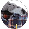 image:imageGioberti Mens Removable Hoodie 100 Cotton Plaid Checkered Flannel Button Down Shirt1129  Navy  Blue  Orange Highlight
