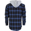 image:imageGioberti Mens Removable Hoodie 100 Cotton Plaid Checkered Flannel Button Down Shirt1132  Black  Blue Plaid