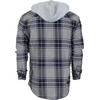 image:imageGioberti Mens Removable Hoodie 100 Cotton Plaid Checkered Flannel Button Down Shirt1135  Gray  Navy  White Highlight