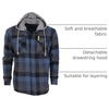 image:imageGioberti Mens Removable Hoodie 100 Cotton Plaid Checkered Flannel Button Down Shirt1139  Blue  Gray  Black