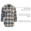 image:imageGioberti Mens Removable Hoodie 100 Cotton Plaid Checkered Flannel Button Down Shirt12  Blue  Gold