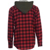 image:imageGioberti Mens Removable Hoodie 100 Cotton Plaid Checkered Flannel Button Down Shirt48  Black  Red Checked Plaid
