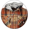 image:imageGioberti Mens Removable Hoodie 100 Cotton Plaid Checkered Flannel Button Down Shirt51  Khaki  Umber
