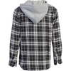 image:imageGioberti Mens Removable Hoodie 100 Cotton Plaid Checkered Flannel Button Down Shirt55  Black  White Fade