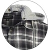 image:imageGioberti Mens Removable Hoodie 100 Cotton Plaid Checkered Flannel Button Down Shirt55  Black  White Fade