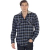 image:imageGioberti Mens Removable Hoodie 100 Cotton Plaid Checkered Flannel Button Down Shirt58  Black  Blue Highlight