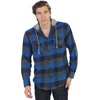 image:imageGioberti Mens Removable Hoodie 100 Cotton Plaid Checkered Flannel Button Down Shirt63  Blue  Charcoal