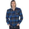image:imageGioberti Mens Removable Hoodie 100 Cotton Plaid Checkered Flannel Button Down Shirt63  Blue  Charcoal