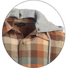 image:imageGioberti Mens Removable Hoodie 100 Cotton Plaid Checkered Flannel Button Down Shirt78  Orange  Khaki  Teal