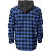 image:imageGioberti Mens Removable Hoodie 100 Cotton Plaid Checkered Flannel Button Down Shirt79  Royal  Black Checkered