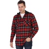 image:imageGioberti Mens Removable Hoodie 100 Cotton Plaid Checkered Flannel Button Down Shirt81  Black  Red  White Cross Stitched Plaid