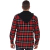 image:imageGioberti Mens Removable Hoodie 100 Cotton Plaid Checkered Flannel Button Down Shirt81  Black  Red  White Cross Stitched Plaid