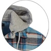 image:imageGioberti Mens Removable Hoodie 100 Cotton Plaid Checkered Flannel Button Down Shirt82  Gray  Teal  Orange Highlight