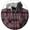 image:imageGioberti Mens Removable Hoodie 100 Cotton Plaid Checkered Flannel Button Down Shirt9  Charcoal  Red