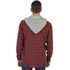 image:imageGioberti Mens Removable Hoodie 100 Cotton Plaid Checkered Flannel Button Down Shirt91  Blood Orange  Sky Blue Highlight