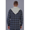 image:imageGioberti Mens Removable Hoodie 100 Cotton Plaid Checkered Flannel Button Down Shirt93  Charcoal  Navy  Royal Blue