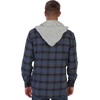 image:imageGioberti Mens Removable Hoodie 100 Cotton Plaid Checkered Flannel Button Down Shirt93  Charcoal  Navy  Royal Blue