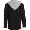 image:imageGioberti Mens Removable Hoodie 100 Cotton Plaid Checkered Flannel Button Down ShirtBlack