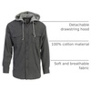 image:imageGioberti Mens Removable Hoodie 100 Cotton Plaid Checkered Flannel Button Down ShirtHeather Charcoal