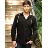 image:imageGioberti Mens Removable Hoodie 100 Cotton Plaid Checkered Flannel Button Down ShirtHeather Charcoal