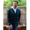 image:imageGioberti Mens Removable Hoodie 100 Cotton Plaid Checkered Flannel Button Down ShirtHeather Olive