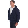 image:imageGioberti Mens Soft Heavyweight Sherpa Lined Fleece Hoodie JacketNavy