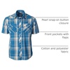 image:imageGioberti Mens Western Cowboy Short Sleeve Shirt with Snap Buttons1045w Turquoisewhite
