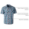 image:imageGioberti Mens Western Cowboy Short Sleeve Shirt with Snap Buttons1060w Blue Checkered