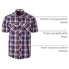 image:imageGioberti Mens Western Cowboy Short Sleeve Shirt with Snap Buttons1092w Navyred