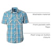 image:imageGioberti Mens Western Cowboy Short Sleeve Shirt with Snap Buttons1096w Tealbrown
