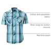 image:imageGioberti Mens Western Cowboy Short Sleeve Shirt with Snap Buttons1097w Turquoiseteal