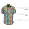 image:imageGioberti Mens Western Cowboy Short Sleeve Shirt with Snap Buttons1100w Turquoisebrown