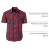 image:imageGioberti Mens Western Cowboy Short Sleeve Shirt with Snap Buttons1103w Rednavy