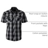 image:imageGioberti Mens Western Cowboy Short Sleeve Shirt with Snap Buttons978w Blackwhite