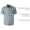 image:imageGioberti Mens Western Cowboy Short Sleeve Shirt with Snap Buttons995w Brownblue