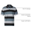 image:imageGioberti Mens Wide Striped Polo Shirt with Pocket  Contrasting Collar Short Sleeve Yarn DyeBlack  Style 939