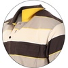 image:imageGioberti Mens Wide Striped Polo Shirt with Pocket  Contrasting Collar Short Sleeve Yarn DyeBrown  Style 939