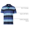 image:imageGioberti Mens Wide Striped Polo Shirt with Pocket  Contrasting Collar Short Sleeve Yarn DyeNavy  Style 939