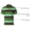 image:imageGioberti Mens Wide Striped Polo Shirt with Pocket  Contrasting Collar Short Sleeve Yarn DyeOlive  Style 939