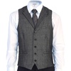 image:imageGioberti Mens 5 Button Tailored Collar Formal Herringbone Tweed Suit Vest30  Gray Barleycorn