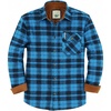 image:imageGioberti Mens Brushed Flannel 100 Cotton Plaid Checkered Shirt with Corduroy Contrast10  Blue  Navy
