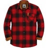 image:imageGioberti Mens Brushed Flannel 100 Cotton Plaid Checkered Shirt with Corduroy Contrast53c  Black  Red Gradient