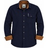 image:imageGioberti Mens Brushed Flannel 100 Cotton Plaid Checkered Shirt with Corduroy ContrastNavy